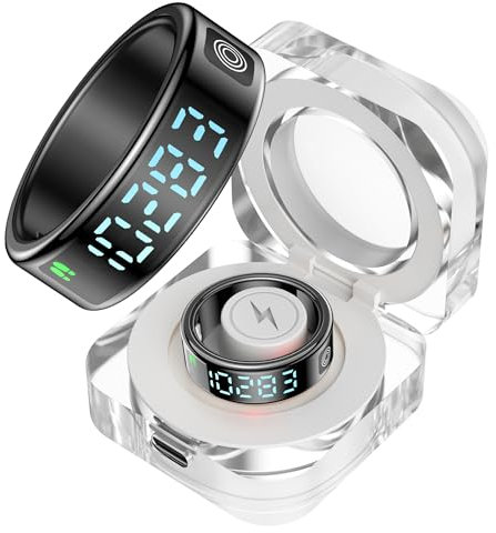 findtime Smart Ring for Men Women Touch Screen Scrolling Ring Smart Ring Android Time Display Heart Rate Blood Oxygen Sleep Tracker Activity Trackers for Sports Time, Distance, Calories