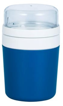Elecbee Gobelets à yaourt avec séparation, 500 ml + 220 ml, tasse à avoine portable avec cuillère, tasse à petit-déjeuner