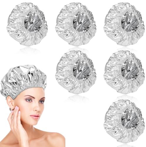 JEYORZY 6 PCS Bonnet Chauffant, Bonnet Chauffant Cheveux Soin Aluminium, Bonnet Coiffure Chauffant, bonnets chauffants pour soins en profondeur, Bonnet Chauffant Soin, Pour Soins Capillaires