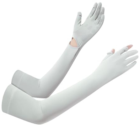 Feelorna Guantes de protección UV para mujer, antideslizantes, largos, ligeros, transpirables, para deportes al aire libre