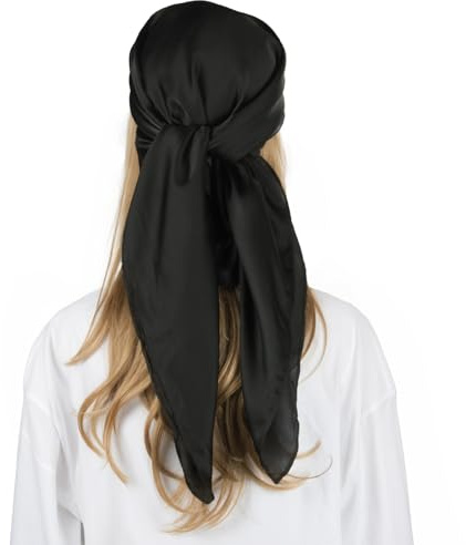 RIIQIICHY Head Hair Square Scarf for Women Like Silk Satin Bandanas 35 Inch Wraps for Sleeping
