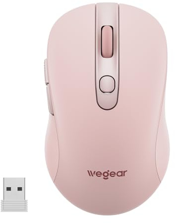wegear USB Wireless Mouse for Laptop PC Mac, 2.4GHz Cordless Mouse-Pink