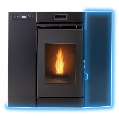 EIDER BIOMASA – Insertable Pellet INSERT 8-8,3 kW - Riscaldamento fino a 175 m³ - Tramoggia 13 kg - Basso consumo 0,6-1,8 kg/h - Vetro pulito - Programmabile - Compatto - Classe A+