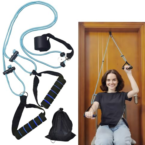 Shoulder Pulley Over The Door for Physiotherapy at Home, Shoulder Exercise Pulley System for Rotator Cuff Rehab Frozen Shoulder Relief Arm Mobility