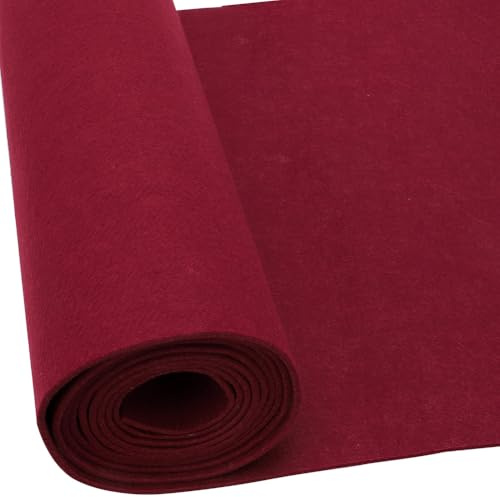Filt pysselfilt vinröd 3 mm tjockt filttyg metervara 30 x 250 cm filt för pyssel, filtmatta polyester filtrulle filtmattor för att klippa för gör-det-själv-projekt hantverk filtunderlägg fickfilt