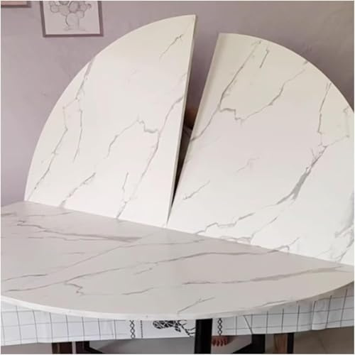 Rund bordsskiva, vikbar bordsskiva, utdragbar rund bordsförlängning, vikbar bordsskiva för fester (W, 160 cm/63 tum)