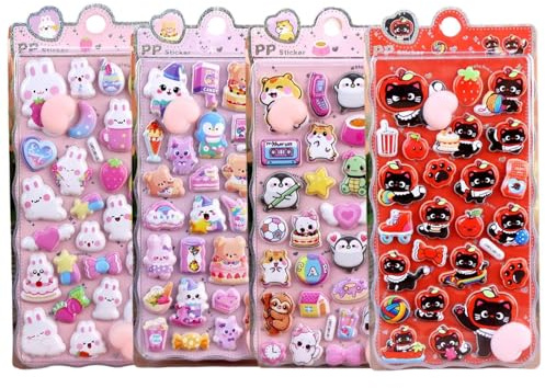 Adesivo 3D, 4 Fogli Assortiti Tema Sedere Decorativi Autoadesivi, Sticker 3D Piccoli A Fumetti, Per Bambini, Ragazzi, Scrapbook, Custodia Telefono, Laptop, Premi Classe, Omaggi Feste