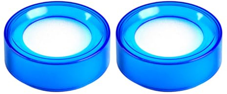 SOLUSTRE Umidificatore per Dita in Plastica e Spugna, Set 2 Pezzi Trasparente Blu, Accessorio per Contare Soldi e Forniture Ufficio Casa Scuola