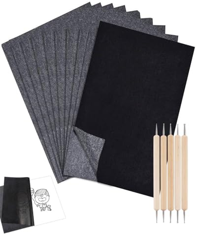 UYRVAPE 50 Hojas de papel de transferencia y copia, Black Carbon para madera, papel de carbón para trazar, papeles de grafito, papeles de copia, 21 x 29,7 cm(A4)