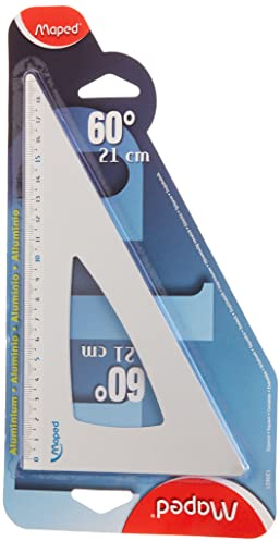 Maped Squadra a 60° in alluminio anodizzato, 21 cm, colore: Grigio grigio