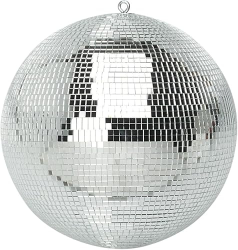 Mirror Disco Ball 20cm (200mm) Silver Glitter Ball, Hanging Disco Light, Kids Parties & Bedrooms - Lightweight Mirror Decoration For Weddings, Ballroom Dancing, Bars