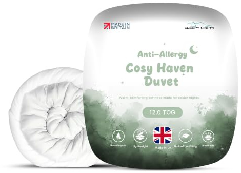 SleepyNights Double Duvet Quilt 12.0 Tog Winter Warm Season Non Allergenic Hollowfibre - Polypropylene Cover