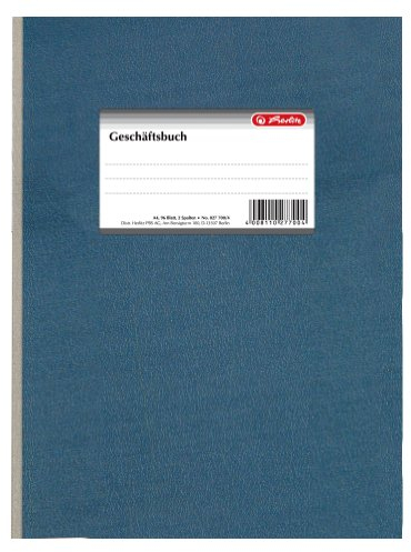 Herlitz 277004 Geschäftsbuch A4 liniert, 96 Blatt, 2 Spalten, Papier 80g/m²