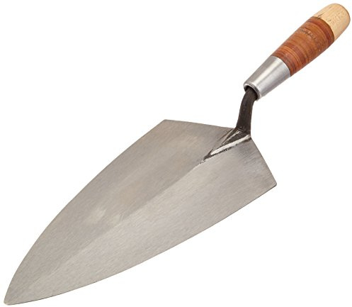 Kraft Tool RO310-12 W. Rose Philadelphia Brick Trowel with Leather Handle, Standard Shank, 12-Inch
