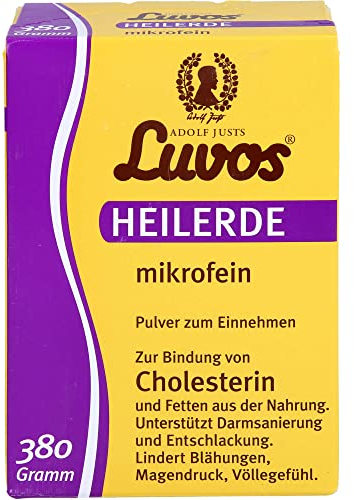 Luvos Heilerde mikrofein Pulver - Naturheilmittel zur Bindung von Cholesterin und Fetten - Lindert Blähungen, Magendruck, Völlegefühl - Unterstützt die Darmsanierung - 380 Gramm