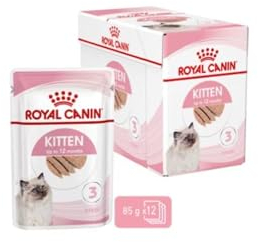 Royal Canin Kitten Mousse in Soße | 12 x 85 g | Nassfutter für Katzen | Speziell für Katzenwelpen in der zweiten Wachstumsphase bis zum 12. Monat | Weiche Textur