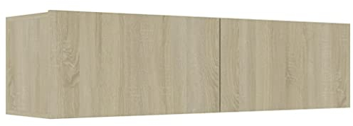 vidaXL Meuble TV, Armoire de Télévision avec Compartiment, Meuble Télé de Salon Salle de Séjour Intérieur, Scandinave, Chêne Sonoma Bois d’Ingénierie