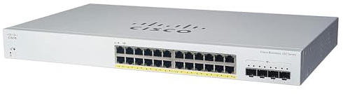 Cisco Business Smart Switch CBS220-24P-4X | 24 porte GE | PoE | 4 SFP+ da 10G | Garanzia hardware limitata di tre anni (CBS220-24P-4X-EU)