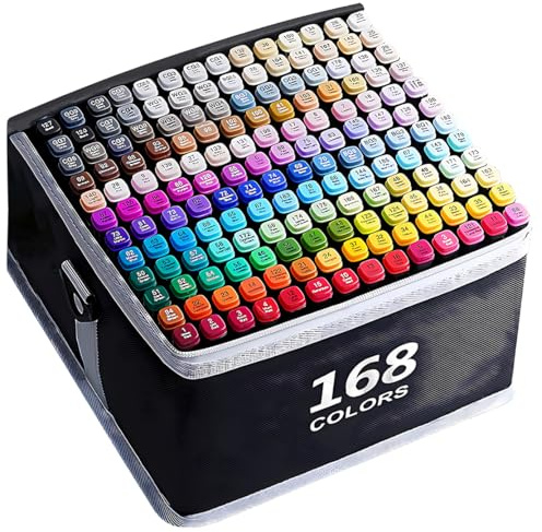ARTHEHE 180 Colores Rotulador de Marker Pen Marcadores Manga Creativos Rotulador Alcohol de Rotuladores de Boceto de Punta Doble ara Acuarela Graffiti para Principiantes Set…