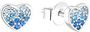s.Oliver Ohrstecker 925 Sterling Silber Mädchen Kinder Ohrschmuck, mit Zirkonia synth., 0,6 cm, Herz, Kommt in Schmuck Geschenk Box