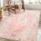 Castage Pink Rug 3x5,Washable Area Rugs for Bedroom Living Room Kitchen Entryway,Small Boho Vintage Bohemian Distressed Non Slip Carpet,Blush