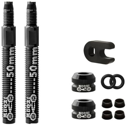 HOUSON 2PCS Fahrrad Tubeless Ventile，Fahrradventil Adapter Fahrradventil Verlängerung Französisch Tubeless Presta Ventilschaft 50mm