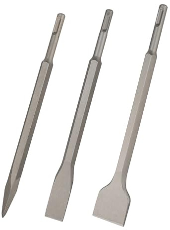 Tutee 3x scalpello sds plu, Adatto per punte da trapano per piastrelle, muratura, cemento e pietra scalpello sds plus (Set di 3 scalpelli SDS PLUS 250 mm)