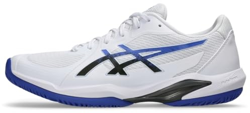 ASICS Men's Solution Swift FlyteFoam 2 Clay Tennis Shoes, 14, White/Dark Cobalt