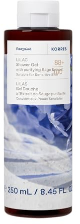 KORRES LILAC Gel de ducha con aroma floral, para la ducha, el baño y el afeitado, testado dermatológicamente, vegano, sin siliconas ni parabenos, 250 ml