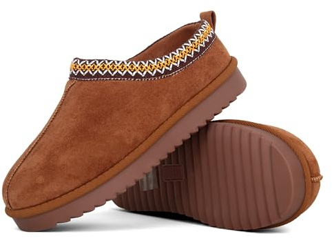 INNERSECT CO Women's Warm Clog Slippers – Faux Suede House Shoes with Fleece Lining and Non-Slip Sole for Indoor & Outdoor Use