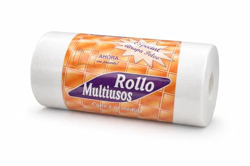 Rollo de Gamuzas Atrapapolvo Electrostáticas 500g | 35x26.5cm Precortadas | Paños de Limpieza Multiusos para Mopa, Escoba y Salpicadero de Coche | Ideal para Suelos, Polvo, Pelos de Mascota y Oficina