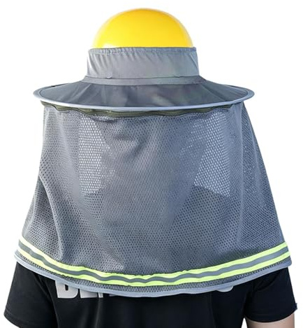 Hardhat solskydd, UV-skyddsöverdrag, 100 x 35 cm andningsbar kylhjälmfäste med solblockerande system, lätt utomhusarbete skyddsdesign, byggarbetsskydd användning