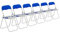 Harbour Housewares Padded Folding Chairs - Blue - Pack of 6 - Easy Store Metal Frame Foldable Desk Chair for Office, Dining, Kitchen