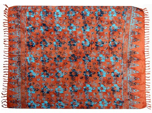 Wogeka sarong – Telo mare traspirante opaco in rosso blu per uomo e donna come gonna pareo avvolgente copertura up abito da spiaggia wrap per la spiaggia 93
