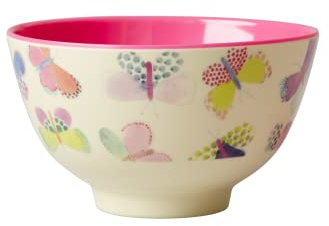 Klein Melamin Schüssel - Crème - Butterfly Print