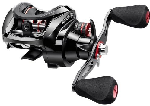 Piscifun Moulinet Torrent Baitcaster 8,2 kg en Fibre de Carbone Drag 7.1:1 Moulinet de pêche pour gaucher