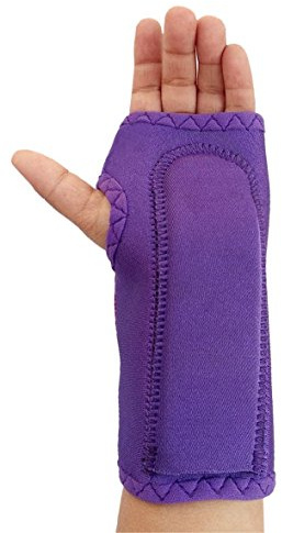 LTG PRO® Muñequera de neopreno para niños con férula de neopreno para niños (derecho, morado)