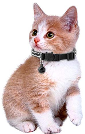 Reflektierendes Haustier-Halsband, PU-Leder, Bling Diamante Design, mit Glocke und Sicherheitsschnalle, für Hunde und Katzen