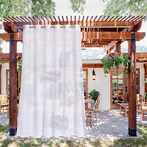 NICETOWN Tenda esterna impermeabile per patio, con struttura traspirante bianca trasparente in acciaio antiruggine con occhielli per esterni interni divisorio per porticocortileporta scorrevole in