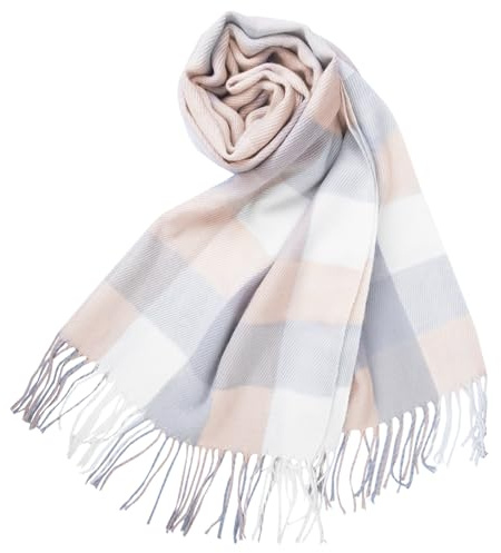 Écharpe Femme Carreaux Foulard Châle Douce d'Hiver Femme Chaude Longue Écharpe Motif à Carreuaux Vintage Multicolore