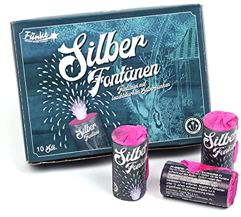 Funke Silberfontäne Mini Vulkan Gartenfeuerwerk Silvester Feuerwerk Fontäne Sternenregen (1)