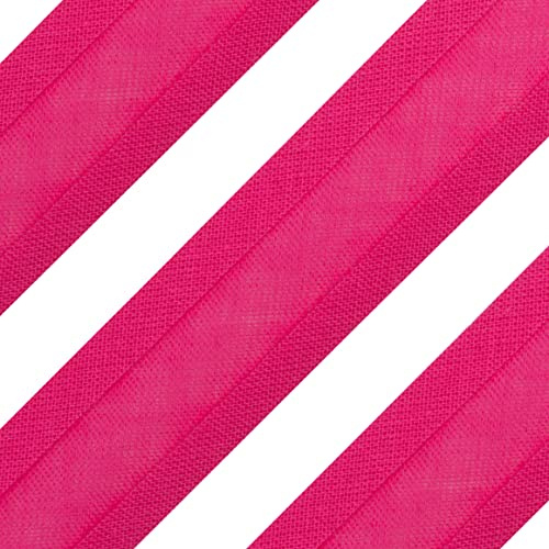 Realm Bias Binding Tape, Cotton, 1 Inch / 25mm - 5 Metres (Cerise)