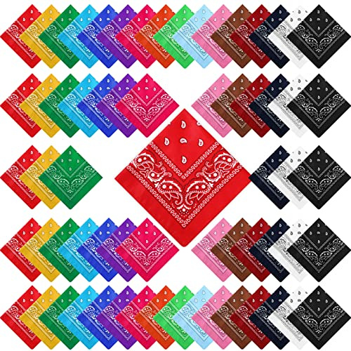 Handepo 150 Pcs Bandanas Bulk, Colorful Paisley Bandanas Unisex Head Wrap Scarf Cowboy Headband Handkerchief(Fresh Color)