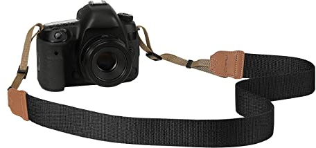 MoKo Kamera Gurt, Gewebte Baumwolle Camcordergurte Einstellbare Kameragurte Universal Tragegurt Schnellverschluss Schultergurt Nackengurt Camera Strap für alle DSLR/SLR Kameras, Schwarz