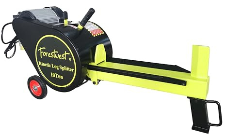 FORESTWEST 11056, 10ton Kinetic Log Splitter, 13.6-Amp Double Flywheel Log Splitter, Electric Log Splitter for Firewood
