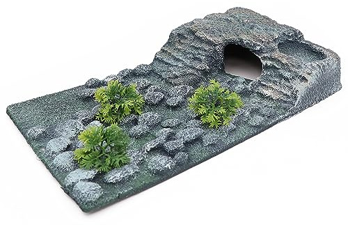 AQUA KT Turtle Ramp Climbing Basking Platform, Tortoise Dock and Hideout, Turtle Food Bowl, Terrarium Plant, in Complete Terrarium Aquatic Decoration Kit, Pack of 1