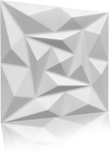 Eurodeco Lot de 80 panneaux muraux et de plafond 3D, revêtement mural 3D, décoration murale, stickers muraux en polystyrène XPS/Styropor, 50 x 50 cm, épaisseur : 3 mm, quartz blanc, 20 m²