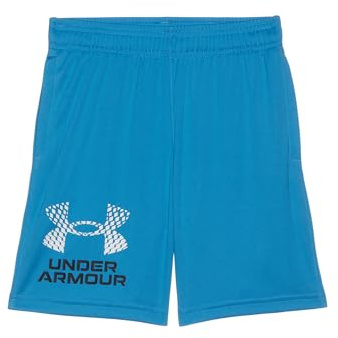 Under Armour Short UA Tech™ pour garçon avec Logo, Bleu éther/Noir/Blanc, M