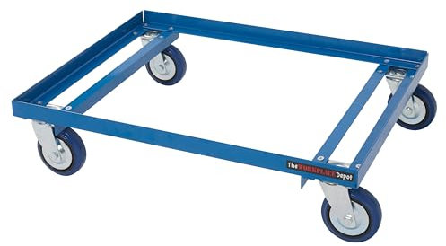 Transport Dolly, Heavy Duty Blue Steel Crate Trolley 800 x 600 mm for Plastic Stacking Containers on Swivel Castor Wheels for Moving Heavy Appliances & Furniture (800 x 600 mm)
