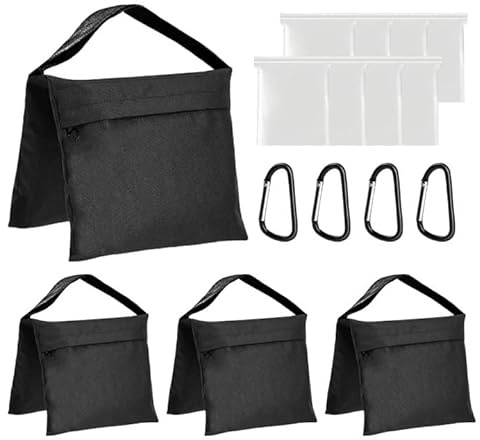 BORDEAG 4 Pièces Sacs De Sable Robustes, Sacs De Sable pour Photographie, Sacs De Sable À Double, Convient pour Les Studios Photo, Les Prises De Vue en Extérieur